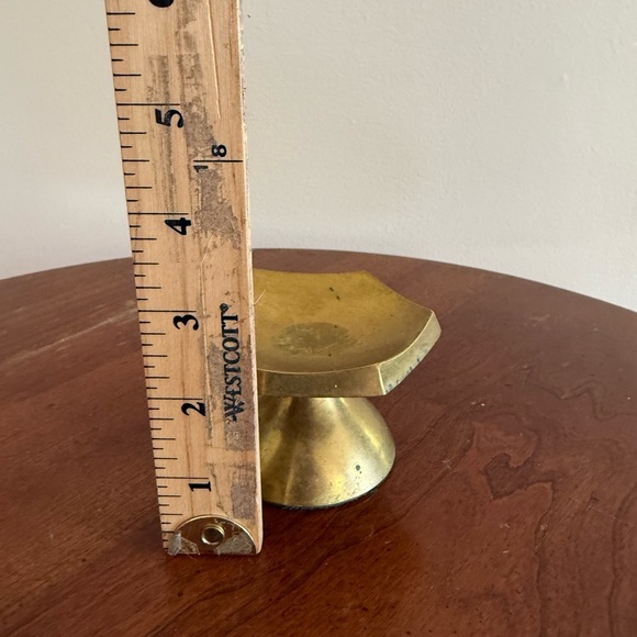 Vintage Brass Pillar Candle Holder Gold - Picture 7 of 7